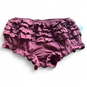 UO URBAN OUTFITTERS Out From Under Wine Ruffle Knit Bloomers Shorts Medium NWT